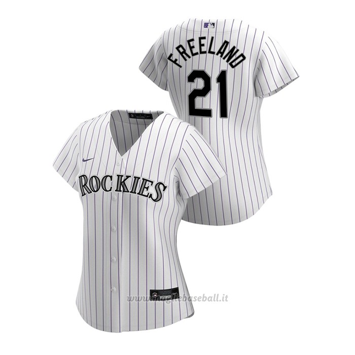 Maglia Baseball Donna Colorado Rockies Kyle Freeland 2020 Replica Primera Bianco